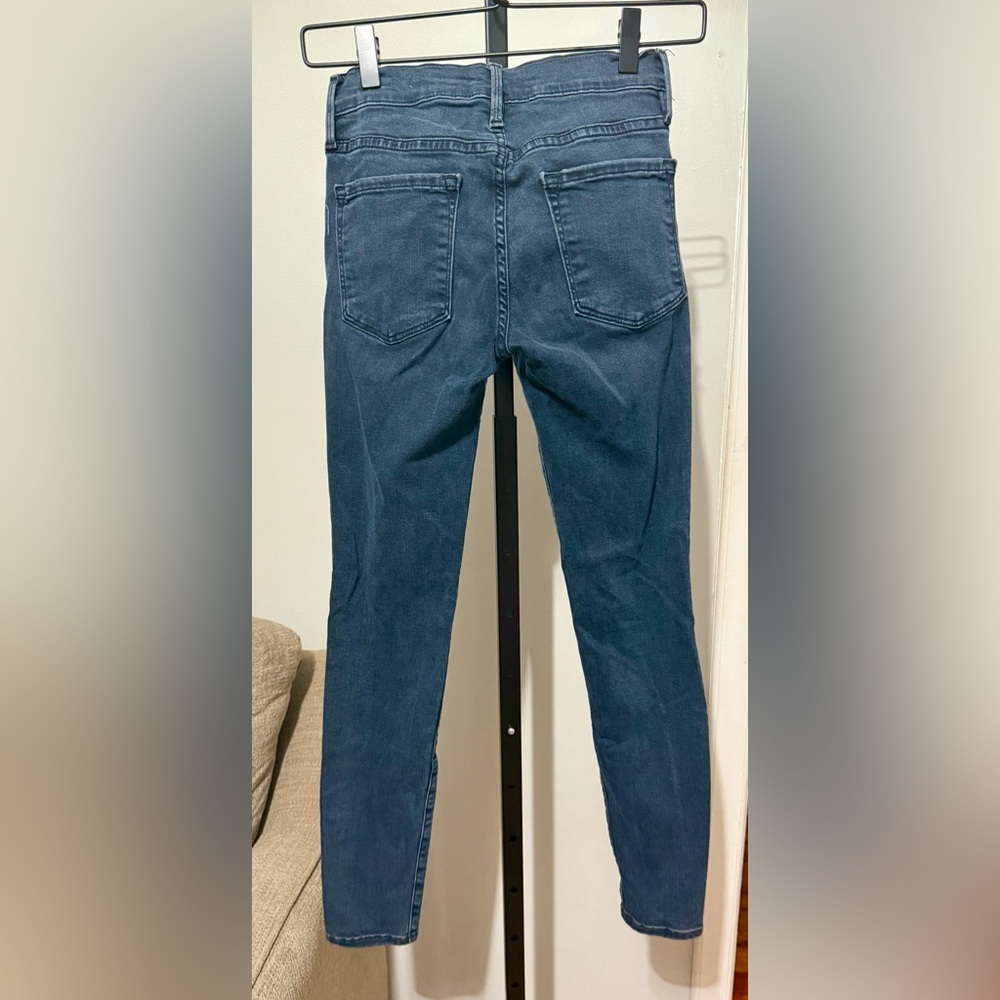 Frame Denim Le Skinny de Jeanne Dark Blue Jeans - Picture 3 of 6